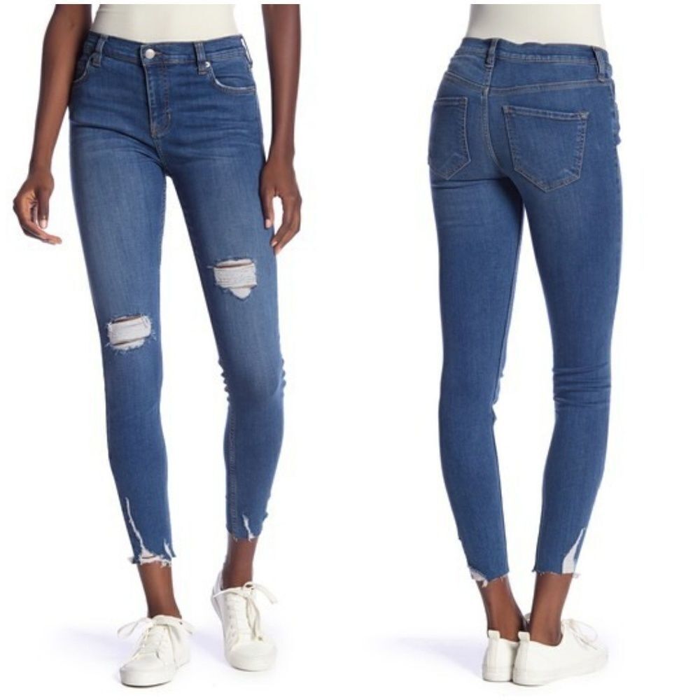 Free People Shark Bite Skinny Jeans sz 26